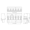 7,62 mm Stecker Plug-In-Anterminalblockstopfen mit versiegeltem Straight Pin Männlicher und weiblicher Stecker